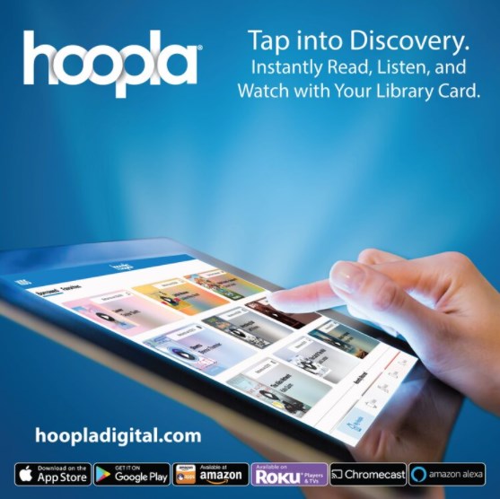 Hoopla app on a tablet